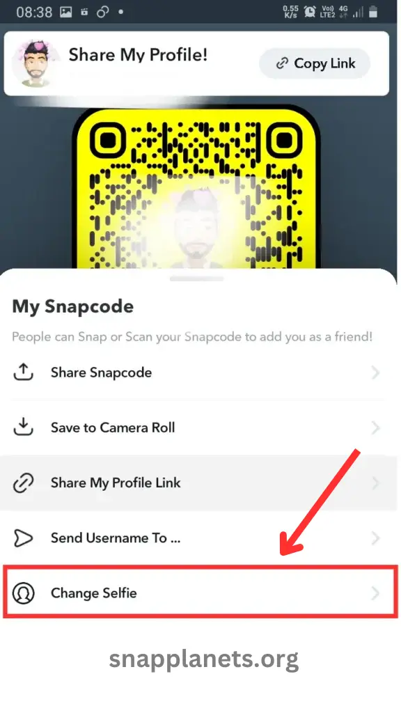 Personnaliser le code QR de Snapchat Étape 1